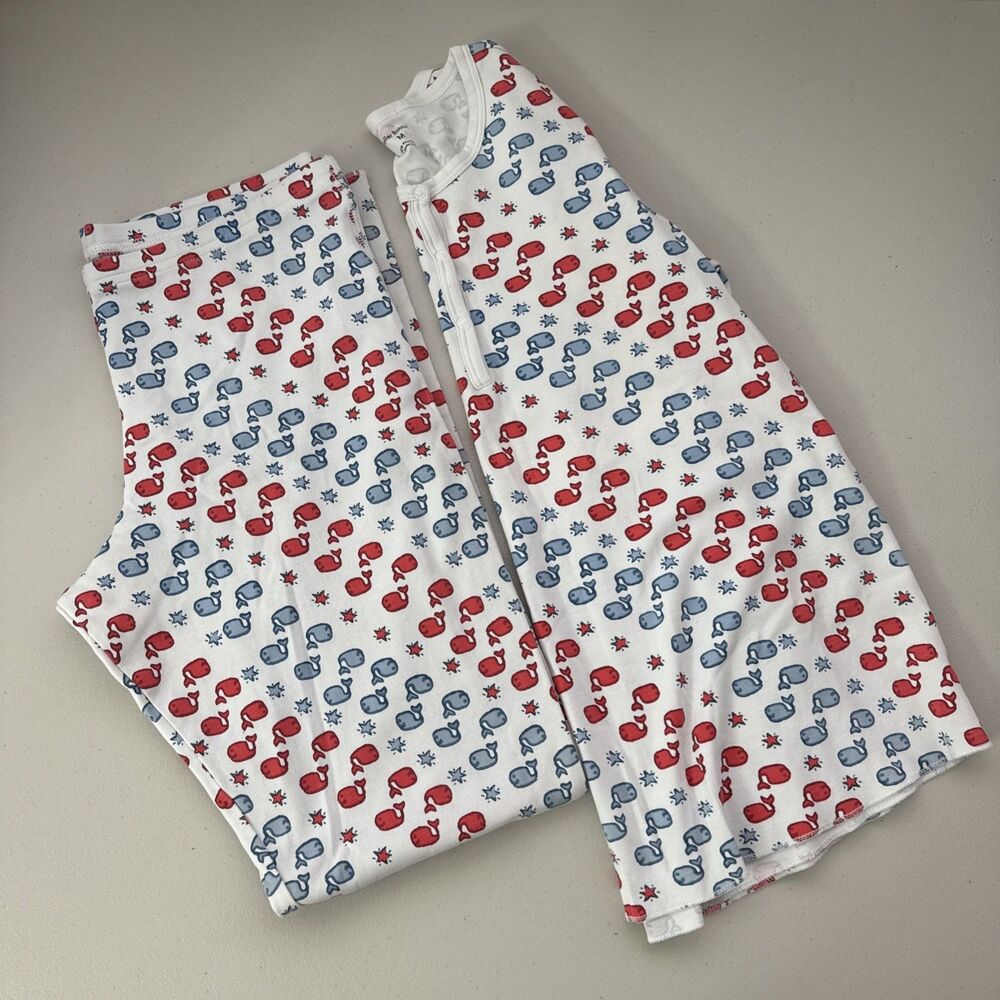 Roberta Roller Rabbit Moby the Whale Pajama Set Women's Size Medium Blue Red - Picture 4 of 15